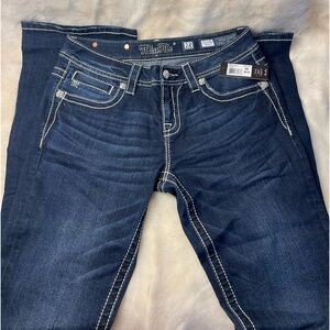 Miss Me dark blue midrise boot cut NWT